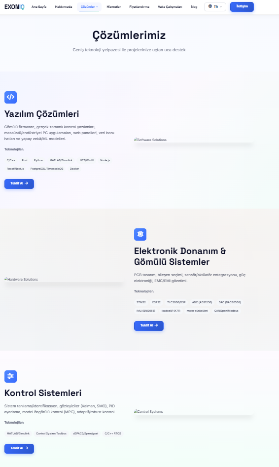 Uzmanlık Alanlarımız ve Teknoloji Yetkinliklerimiz